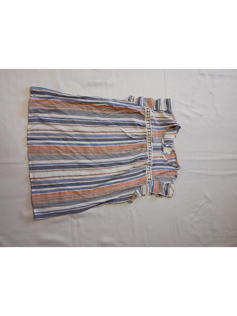 Girls Striped Summer Dress with Lace Detail